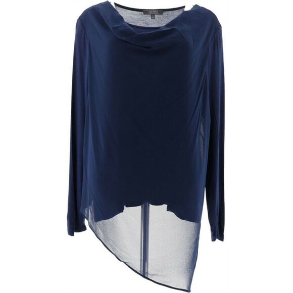 Lisa Rinna Collection Asymmetrical Drape Blouse - Picture 3 of 6